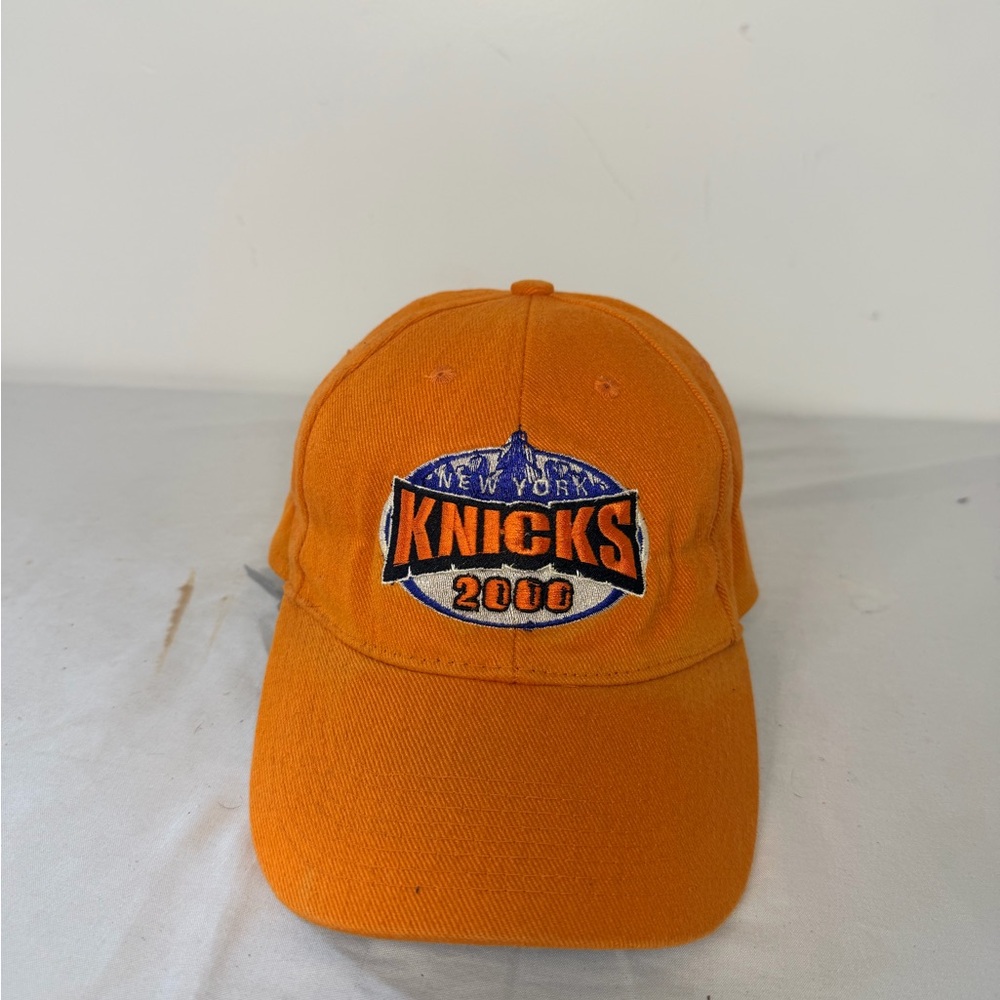 Vintage NY Knicks 2000 Hat Orange NBA Strapback Foot Locker promo